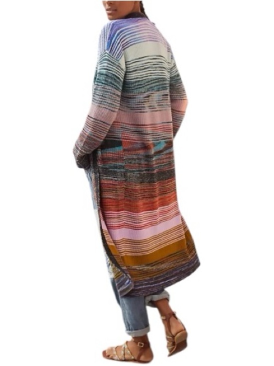 Anthropologie Knit Midi Length Cardigan Festival Bohemian Cottage Size Medium - Picture 2 of 9